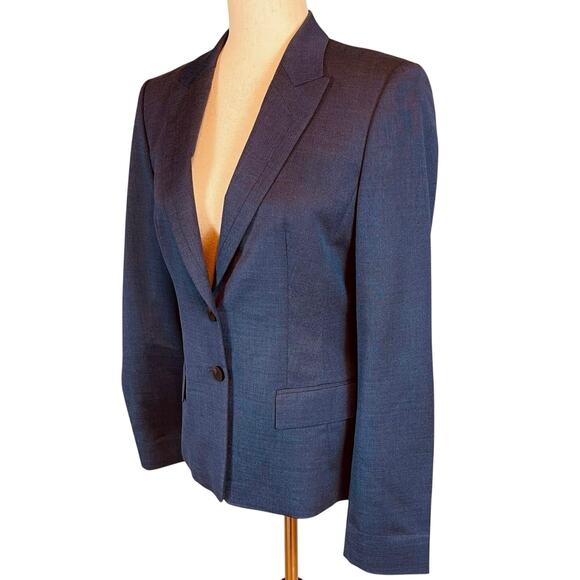 Hugo Boss Jaellesa Classic Wool Blend Lined Blazer Blue Women's Size 4 - Picture 3 of 8